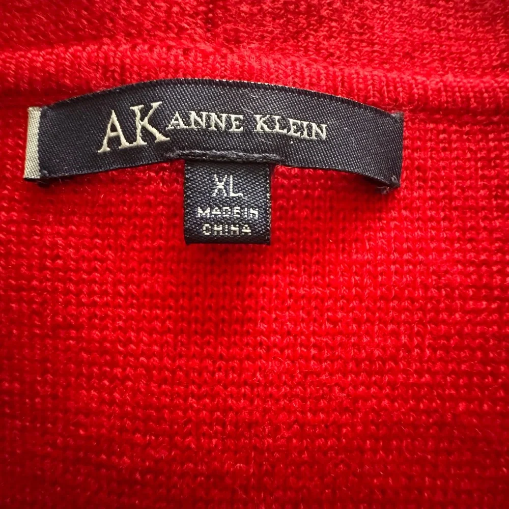 Anne Klein Bright Red Knit Jacket - Picture 2 of 3